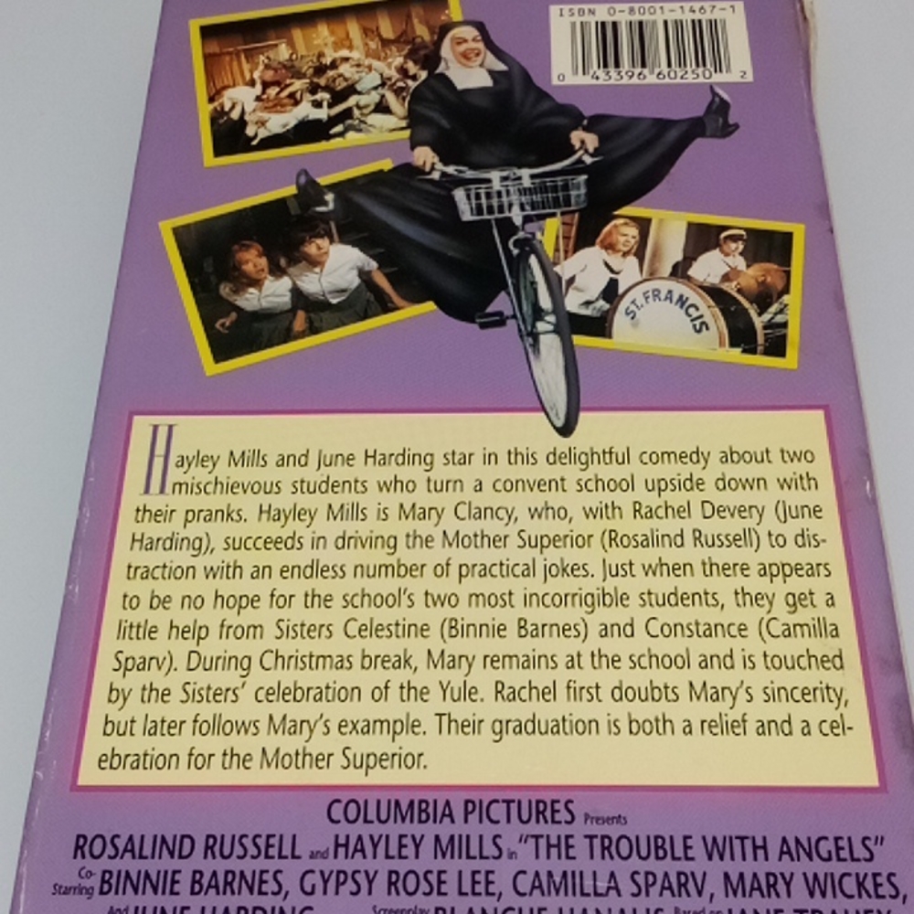$3/15 The Trouble With Angels VHS Tape 043396602502 - Picture 3 of 6